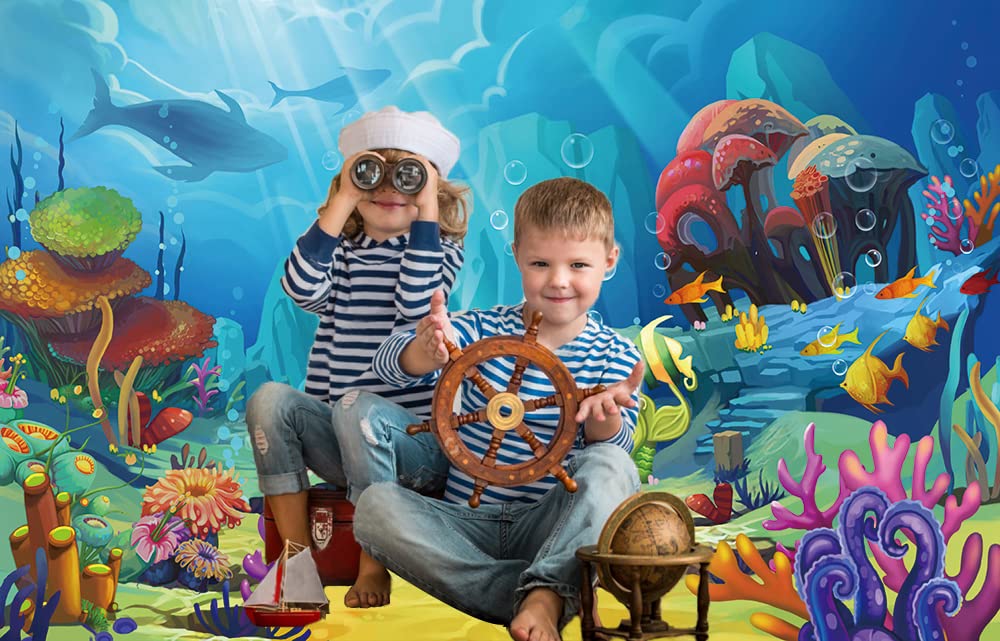 Chaiya Under The Sea Backdrop Ocean Little Mermaid Backdrop Background For Under The Sea Theme Baby Shower Photo Booth Banner Pa